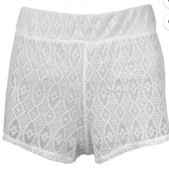 MIKEN SWIM Lace Shorts Swim Coverup In White. Size Med NWT - Picture 2 of 8